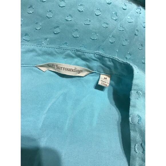 Soft Surroundings Blue Textured Rayon Tunic Top - Picture 5 of 7